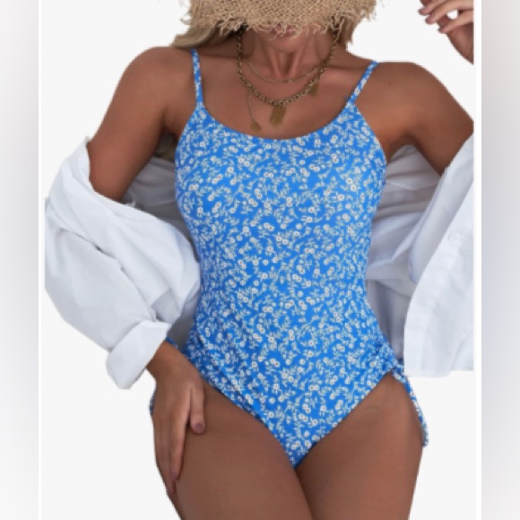 755100 Blue Floral OnePiece Swimsuit